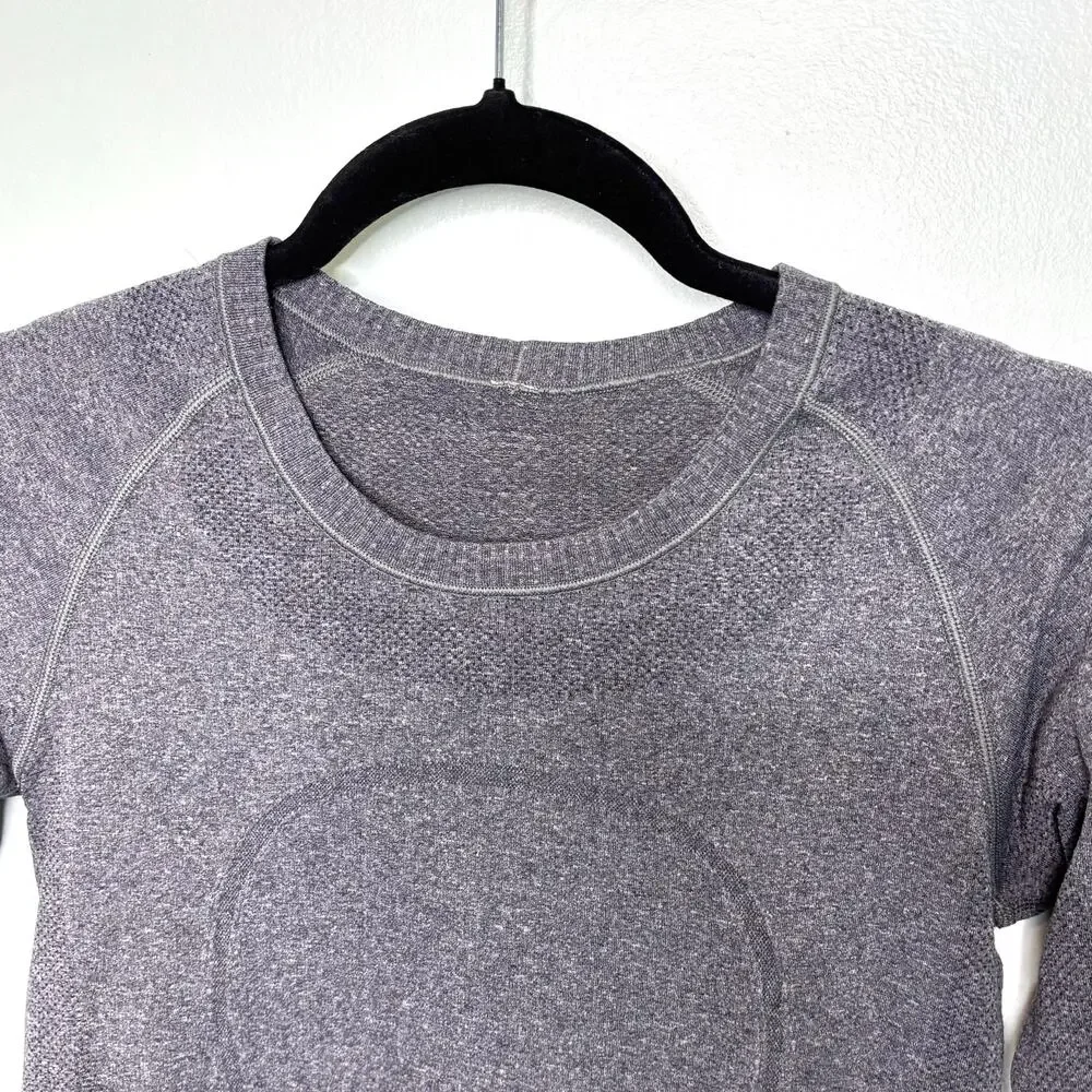 Lululemon Women’s Long Sleeve Swiftly Tech Gray Crew Neck Shirt 6